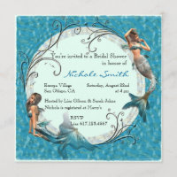 Invitations floraux bleus turquoises de Fête de la