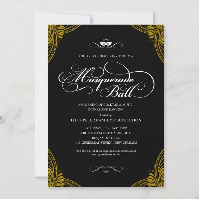 Invitations formelles de boules masquantes (Devant)
