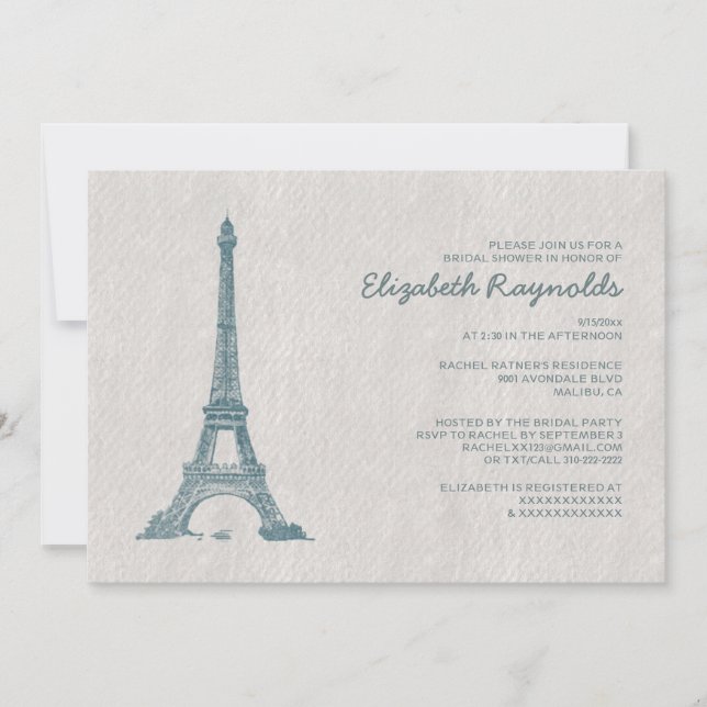 Invitations formelles de Fête de la mariée de (Devant)