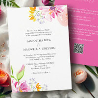 Invitations formelles de mariage avec code QR Flor
