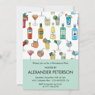 Invitations Friendsmas Cocktail Contemporain