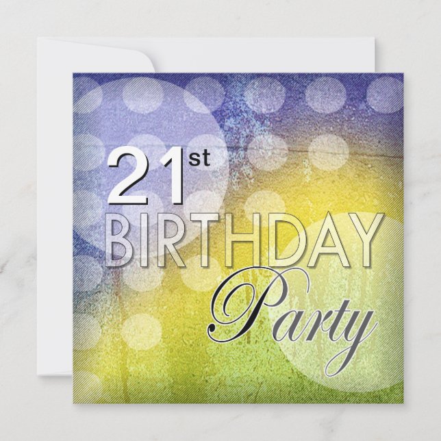 Invitations funky Pois du 21e anniversaire (Devant)