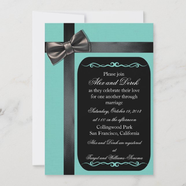 Invitations gaies bleues et noires d'oeufs de (Devant)