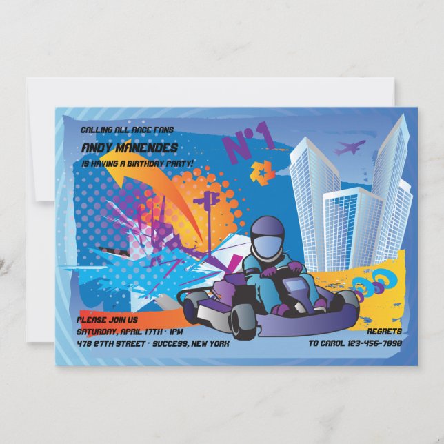 Invitations GoKart (Devant)