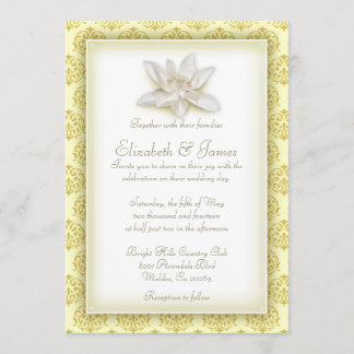 Invitations Gold Mariage damassé
