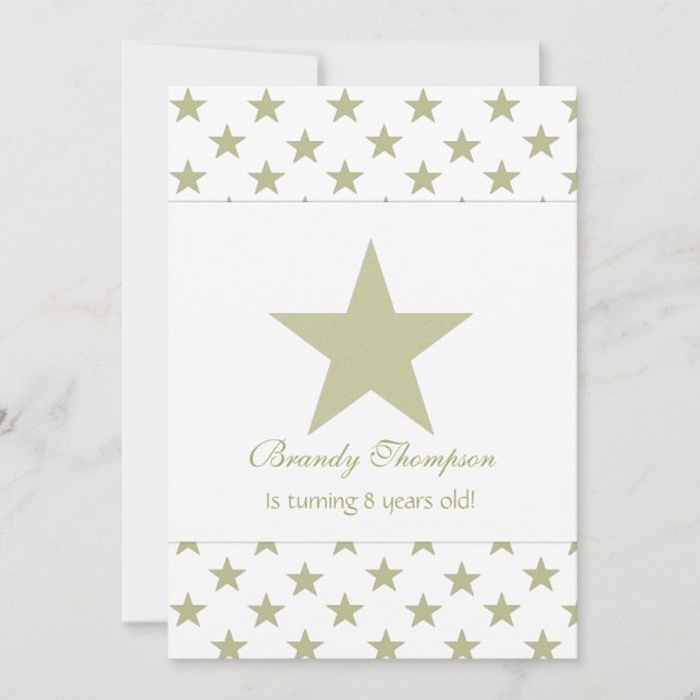 Invitations Gold Star Party (Devant)
