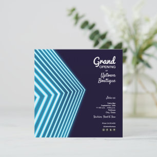Invitations Grand Ouverture Blue Neon