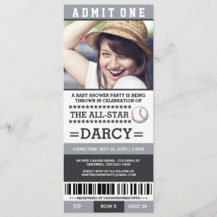 Invitations gris et noirs de partie de baby shower