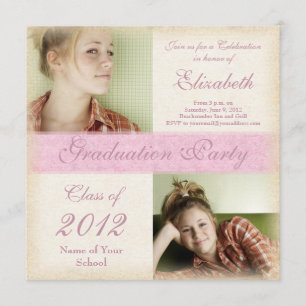 Invitations grunges de l'obtention d'un diplôme