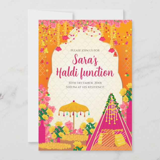 Invitations Haldi et invitations Digital Mayoun (Devant)