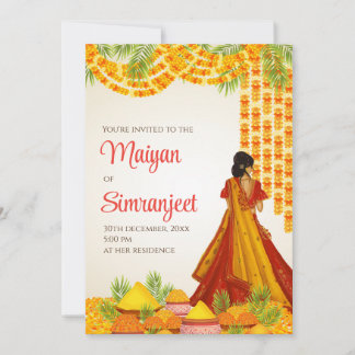 Invitations Haldi et Invitations Pithi invitations