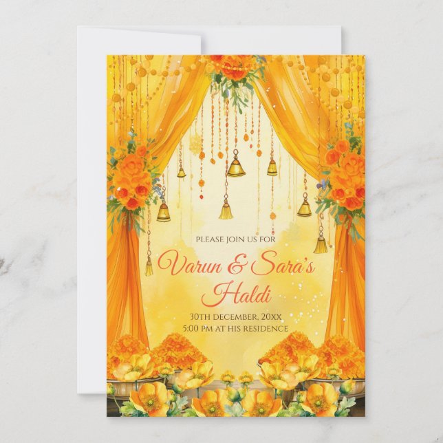 Invitations Haldi numérique invitations haldi (Devant)