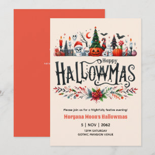 Invitations Hallowmas Halloween Christmas Mashup