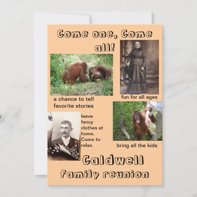 Invitations humoristiques Réunion familiale (Devant)