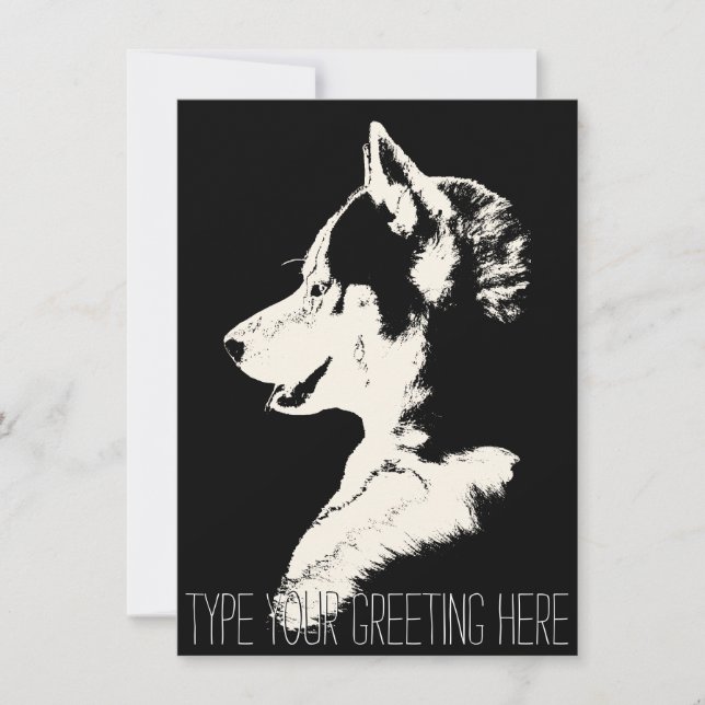 Invitations Husky personnalisées carte Husky Sibér (Devant)
