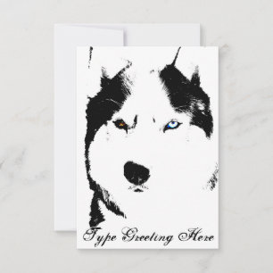 Invitations Husky personnalisées carte Husky Sibér