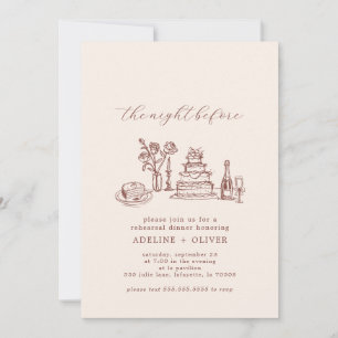 Invitations illustrées du dîner de répétition