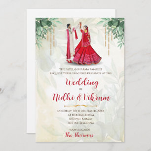 Invitations indiennes et cartes mariages hindoues