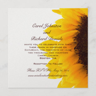 Invitations jaunes de mariage de tournesol