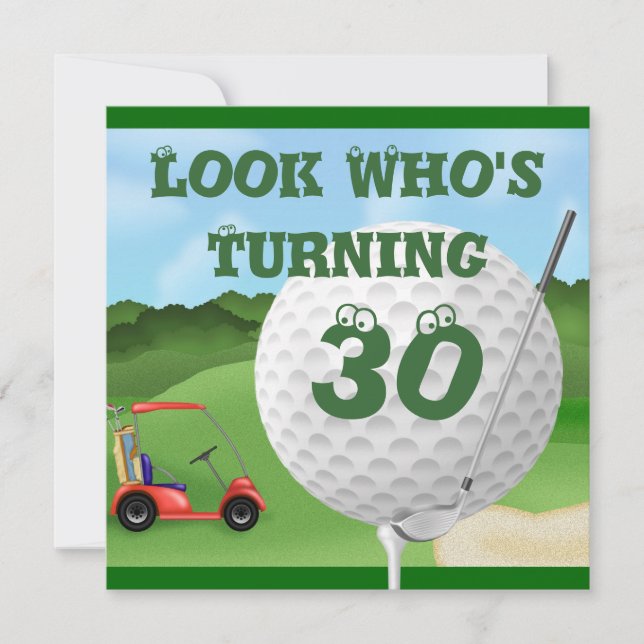 Invitations JOUANTES AU GOLF d'anniversaire (Devant)