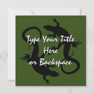 Invitations Lizard Art Reptile personnalisé RSVP