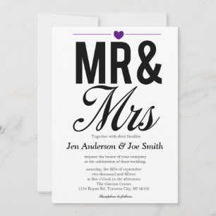 Invitations M. & Mme   MARIAGE