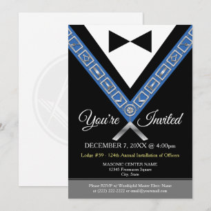 Invitations maçonniques Tuxedo Bijoux Freemason