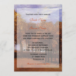 Invitations mariages de automne de mariée et marié