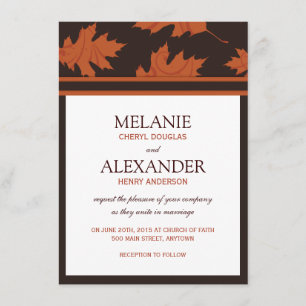 Invitations Mariages de automne personnalisables