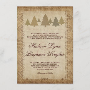 Invitations Mariages de automne Rustiques Pine Tre