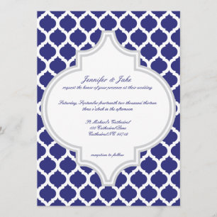 Invitations marocaines de mariage de bleu royal
