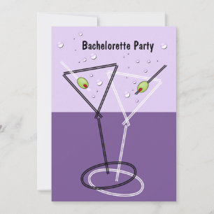 Invitations Martini Purple Bachelorette Party