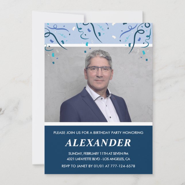 Invitations masculines à 50e anniversaire Photo Na (Devant)