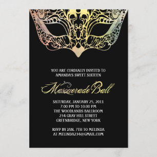 Invitations masquées de masques colorés