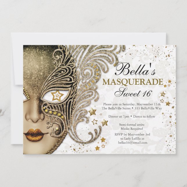Invitations Masquerade Anniversaire (Devant)