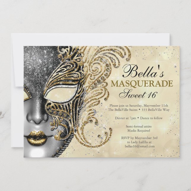 Invitations Masquerade Anniversaire (Devant)