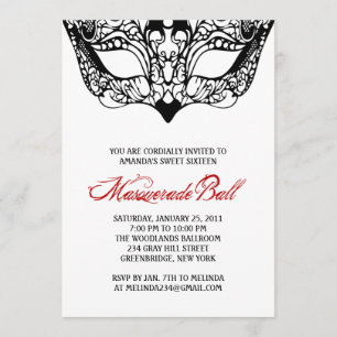Invitations Masquerade Blanches