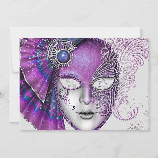 Invitations Masquerade Mardi Gras (Devant)