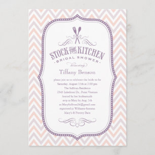 Invitations mauve-clair de douche de cuisine de