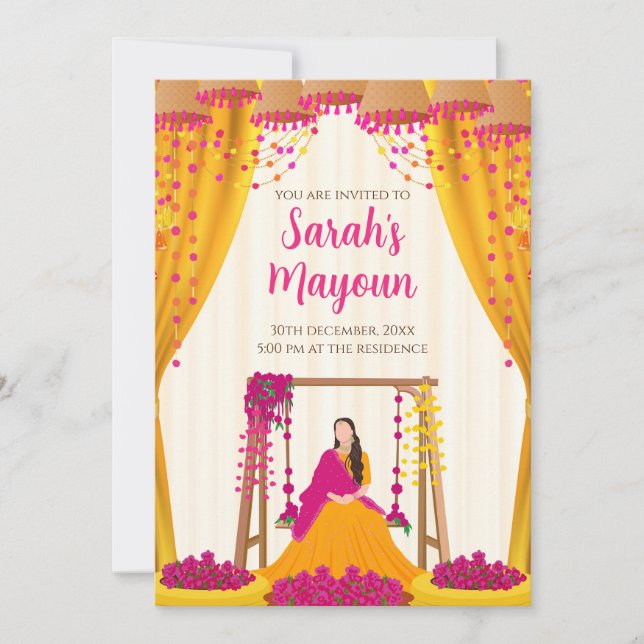 Invitations Mayoun Invitations invitations haldi I (Devant)
