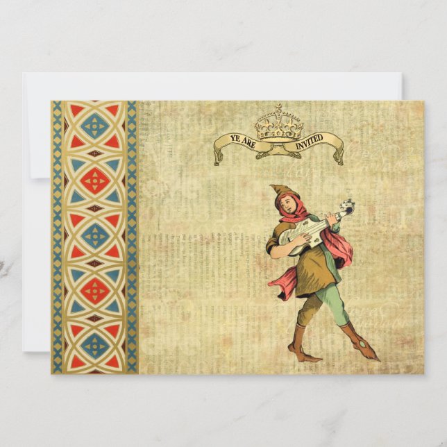 Invitations médiévaux de mariage de barde (Devant)
