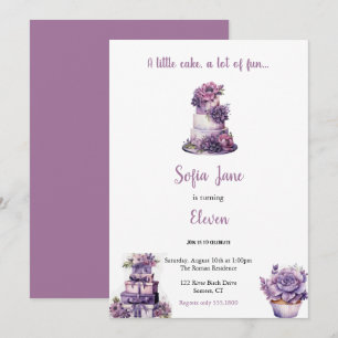invitations mignonnes à gâteau d'anniversaire viol
