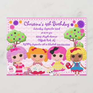 Invitations mignonnes de fête d'anniversaire de