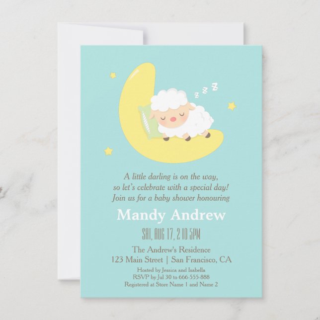 Invitations mignonnes de partie de baby shower (Devant)