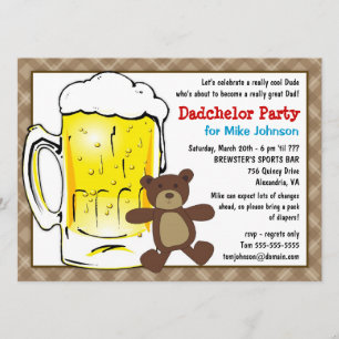Invitations mignonnes de partie de Dadchelor -