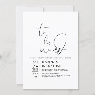 Invitations minimalistes pour le dîner de répétiti