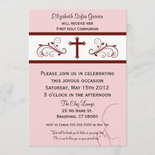 Invitations modernes de communion pour des filles