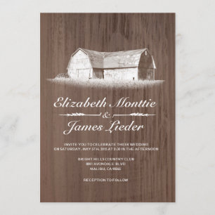 Invitations modernes de mariage à la ferme