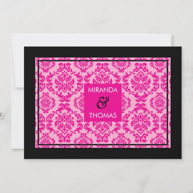 INVITATIONS MODERNES DE MARIAGE :: couleurs damas  (Devant)