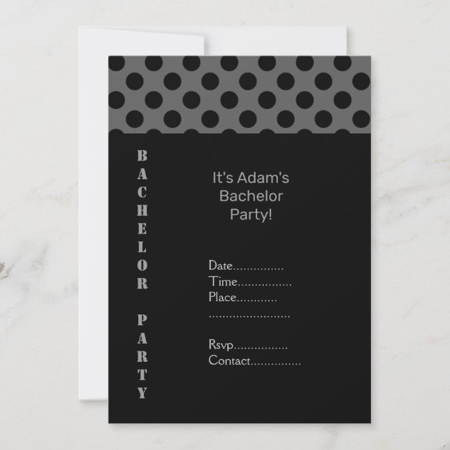INVITATIONS MODERNES DU PARTI BACHELOR PAR I DO DE (Devant)